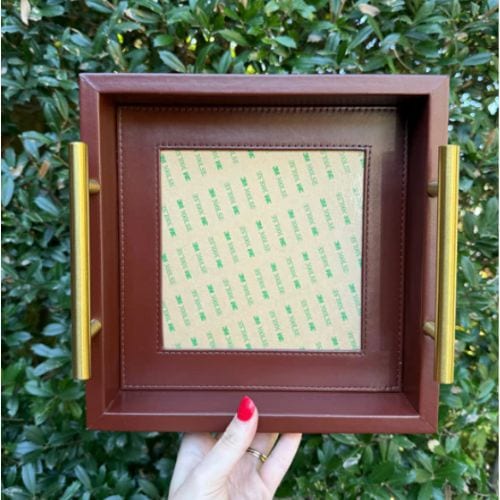 Threaded & Tipsy - Square Leather Self-Finishing Tray Brown