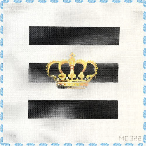 Colors of Praise - Crown on Black and White Stripes