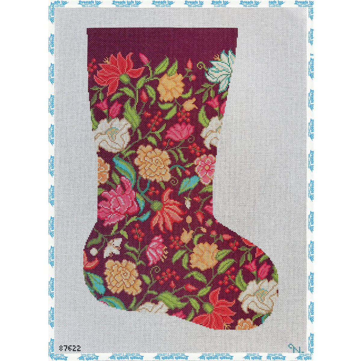 Garden Tapestry Stocking, Plum
