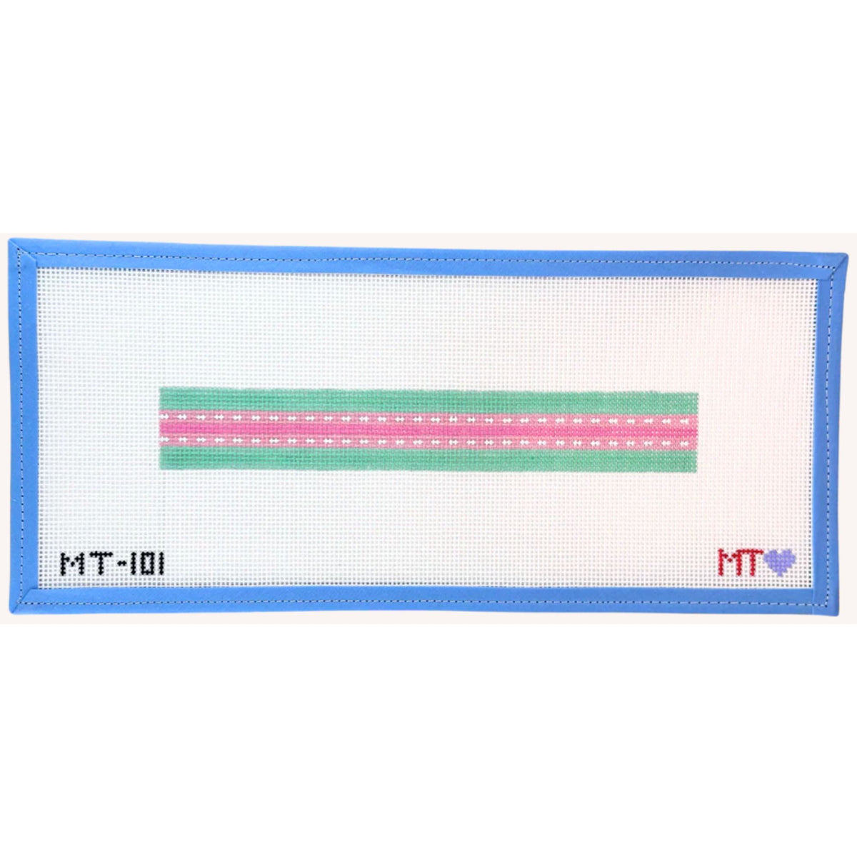Beginner Dash Keyfob: Pink + Green - MT Needlepoint Designs
