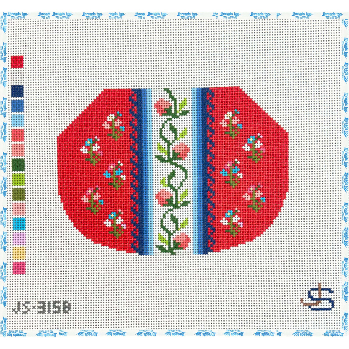 Floral Stripe Kisslock Bag