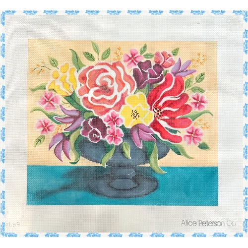 Large Floral Arrangement in Navy Vase
