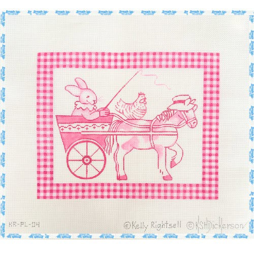 Pink Toile Horse & Buggy