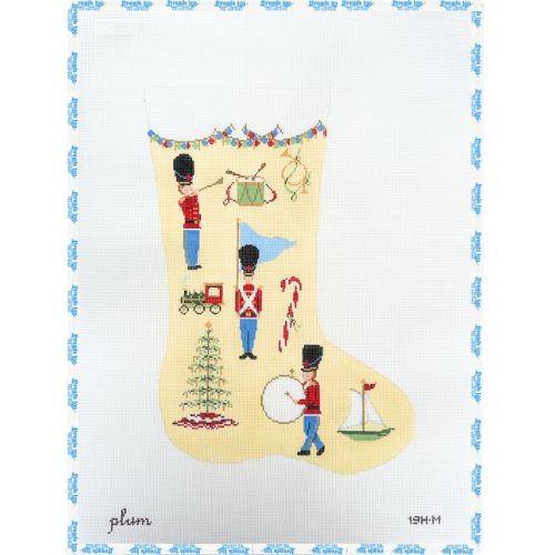 Toy Solider Mini Stocking - Plum Stitchery