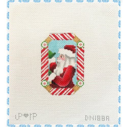 Santa in Candy Cane Frame