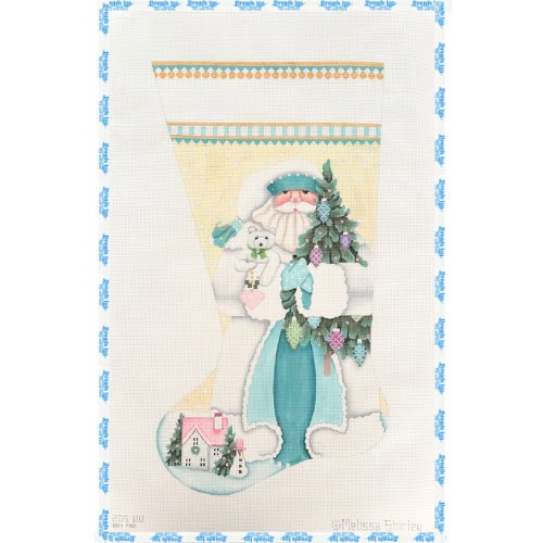 Turquoise Santa Stocking
