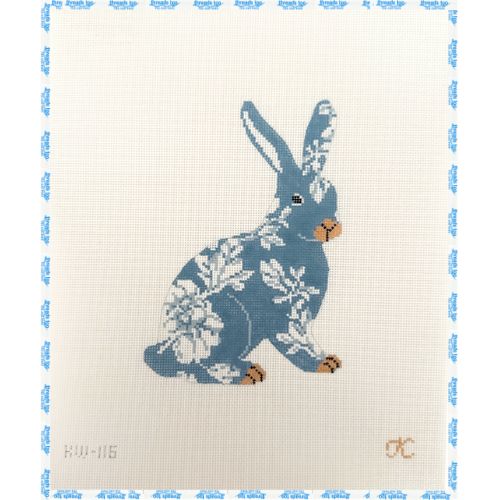 Wedgewood Standing Bunny - The Gingham Stitchery