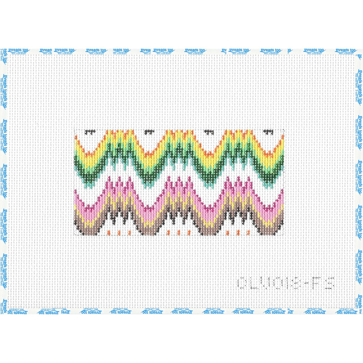 Flame Stitch Insert hand-painted needlepoint canvas by C'ate La Vie