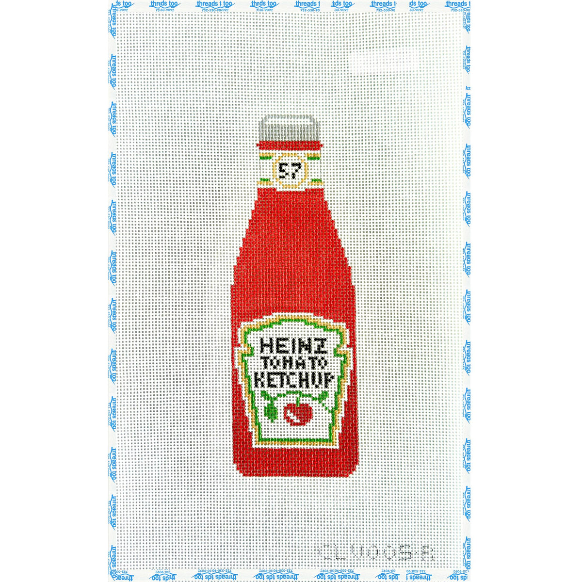 Heinz Bottle hand-painted needlepoint ornament canvas by C'ate La Vie