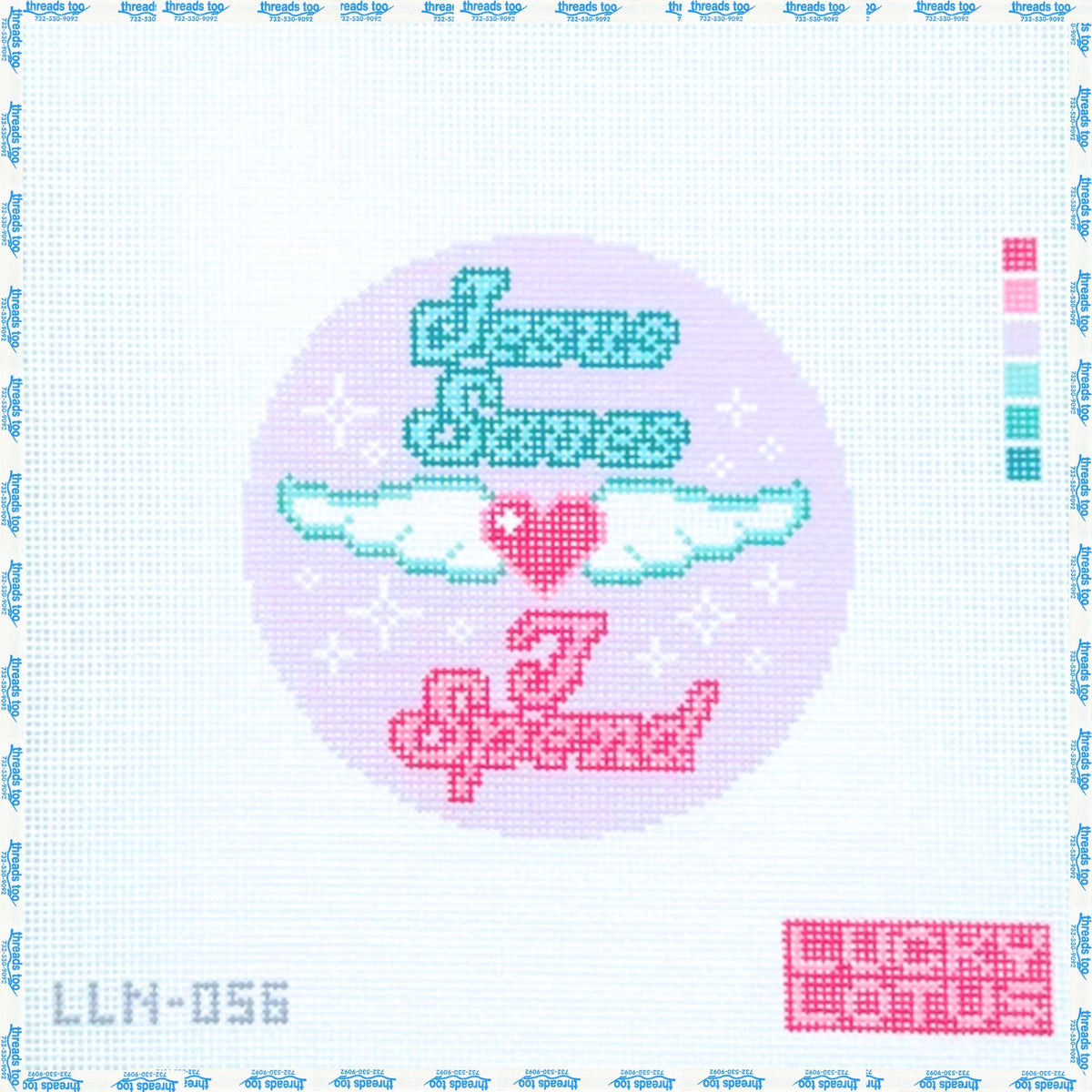 Jesus Saves, I Spend hand-painted needlepoint ornament canvas by Lucky Lotus