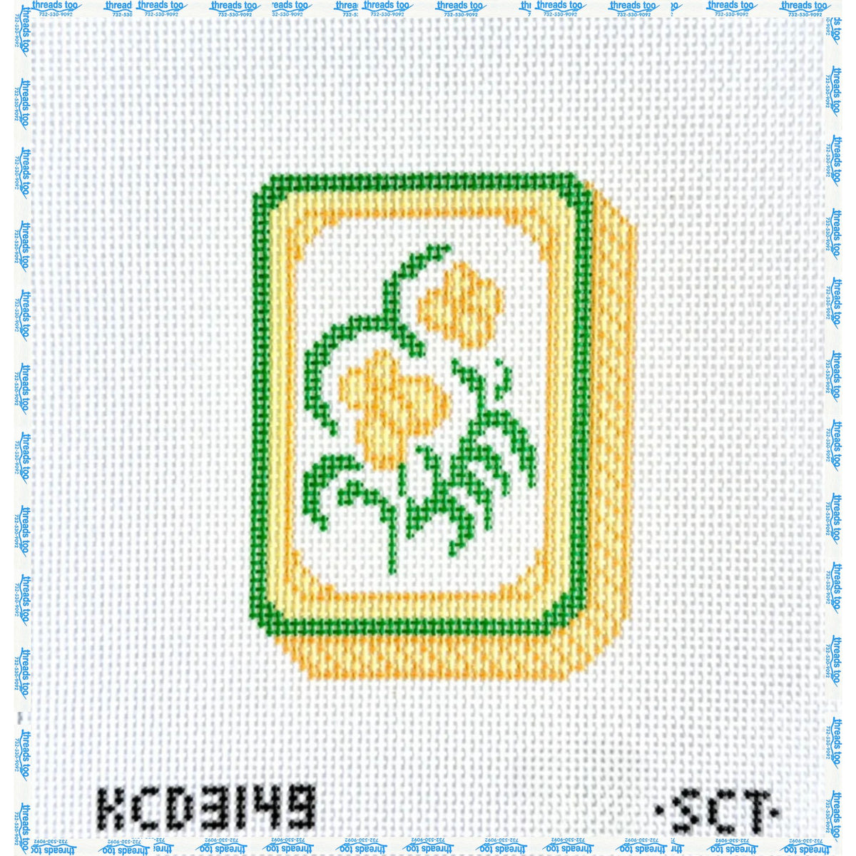 Yellow Mahjong Flower Tile