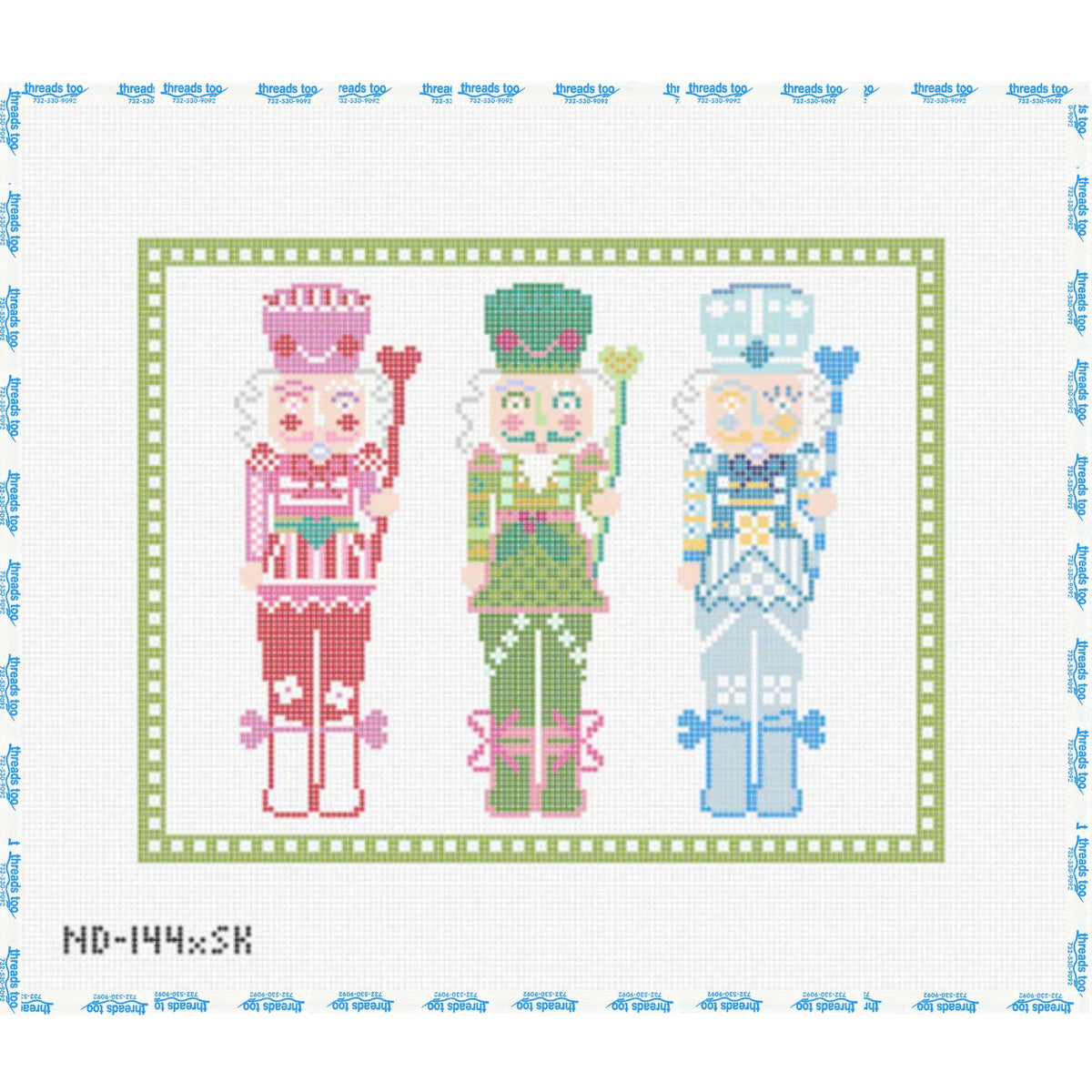 Christmas needlepoint nutcracker canvas at Threads Too, Fair Haven NJ