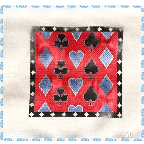 Needlepoint playing card suits canvas at Threads Too, Fair Haven NJ