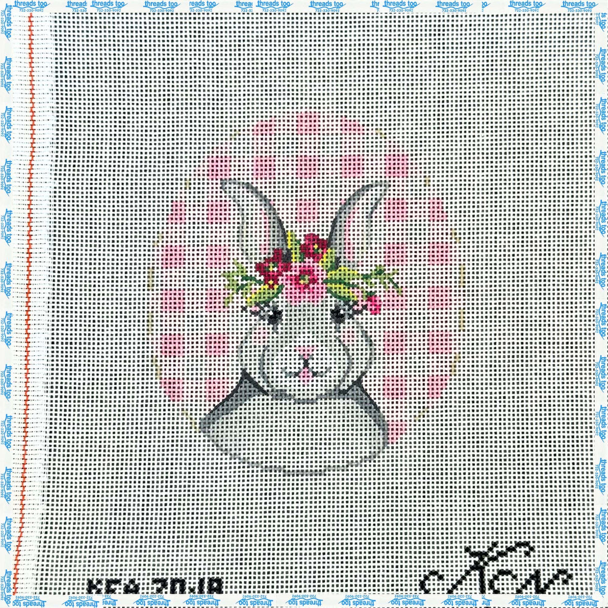 Hand-painted needlepoint mini canvas at Threads Too, Fair Haven NJ