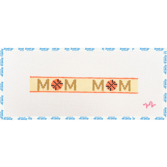 Basketball Mom Key Fob hand-painted needlepoint canvas by Code Thread