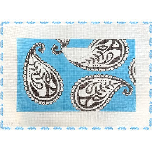 Black Paisley on Blue