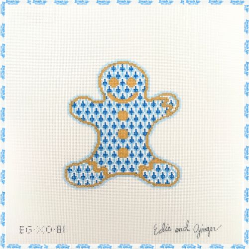 Blue and White Gingerbread Man