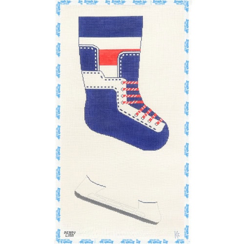 Blue Ice Skate Stocking - Penny Linn