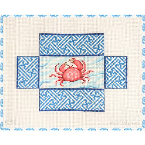 Crab with Chinoiserie Border Brick