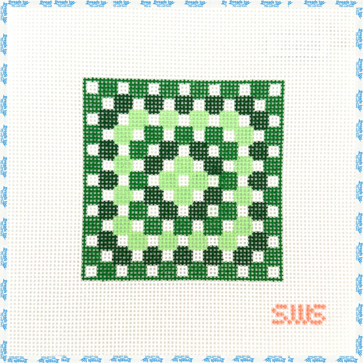 Green Crochet Square - Stitching with Stacey