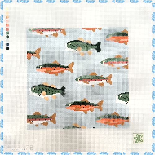 Stream of Fish - Dogwood Needlepoint