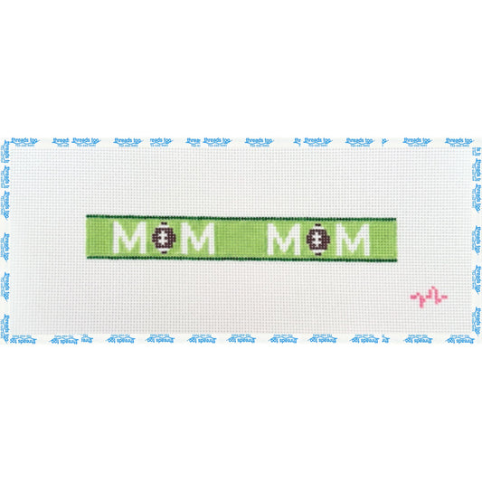 Football Mom Key Fob hand-painted needlepoint canvas by Code Thread