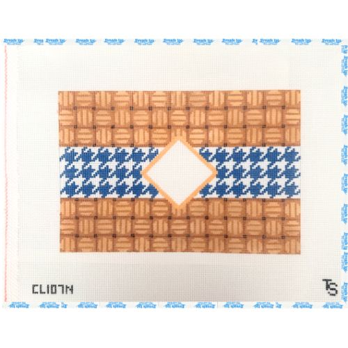 Houndstooth Monogram Clutch Blue