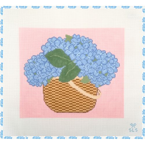 Hydrangea Garden Basket - SLS Needlepoint