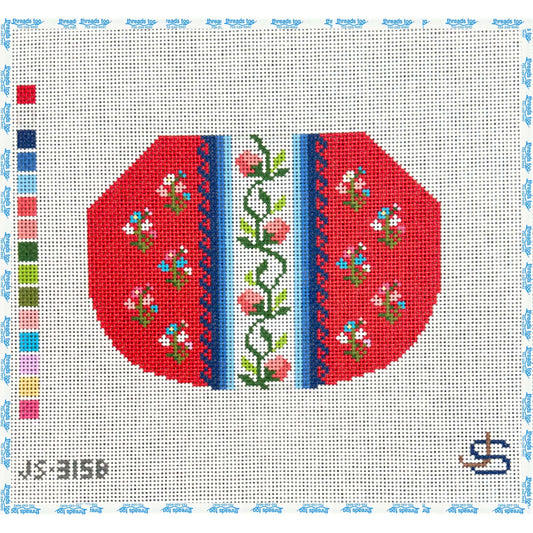 Floral Stripe Kisslock Bag