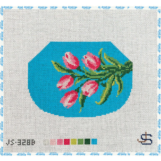 Blue Tulips Kisslock Bag