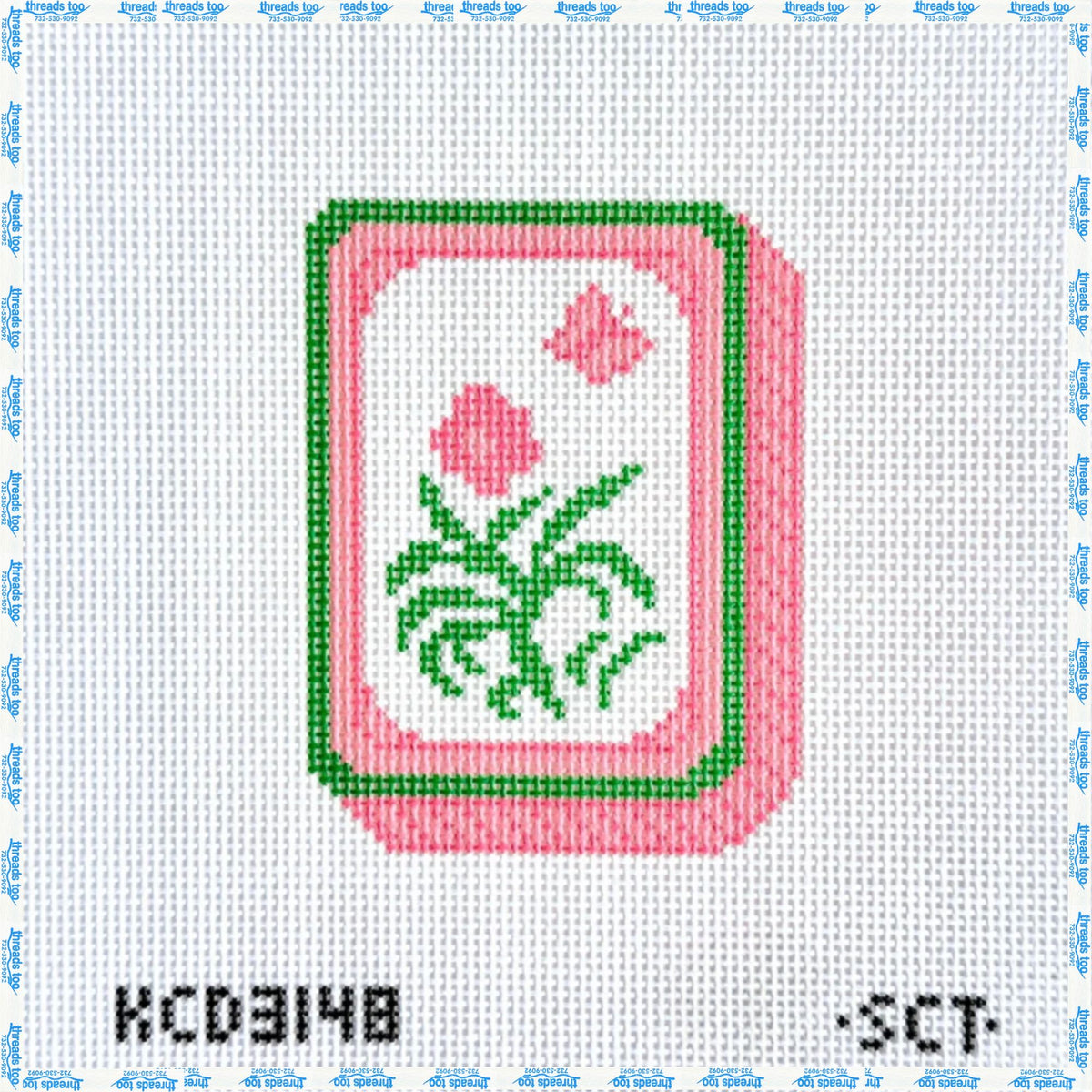 Orange Mahjong Flower Tile