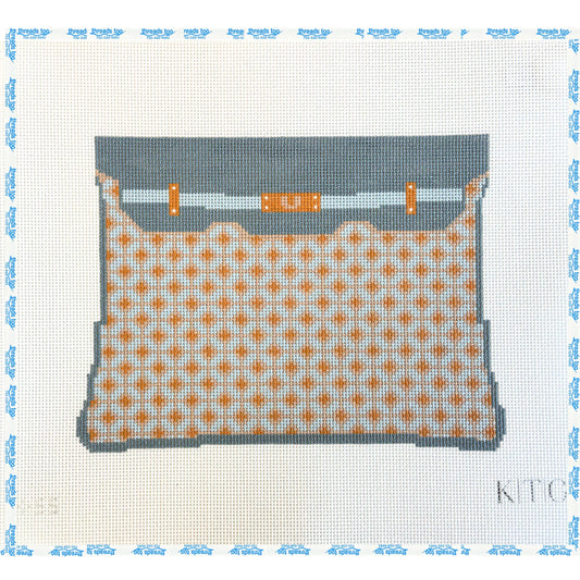 Cane Clutch Canvas Light Blue