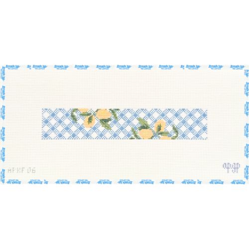 Lemons on Gingham Blue Key Fob