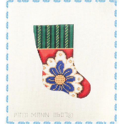 Mini Stocking with Blue Flower