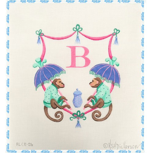 Kate Dickerson - Monkeys with Parasols Monogram Crest