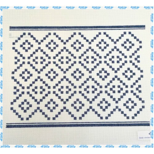 Little Stitches - Blue & White Clutch