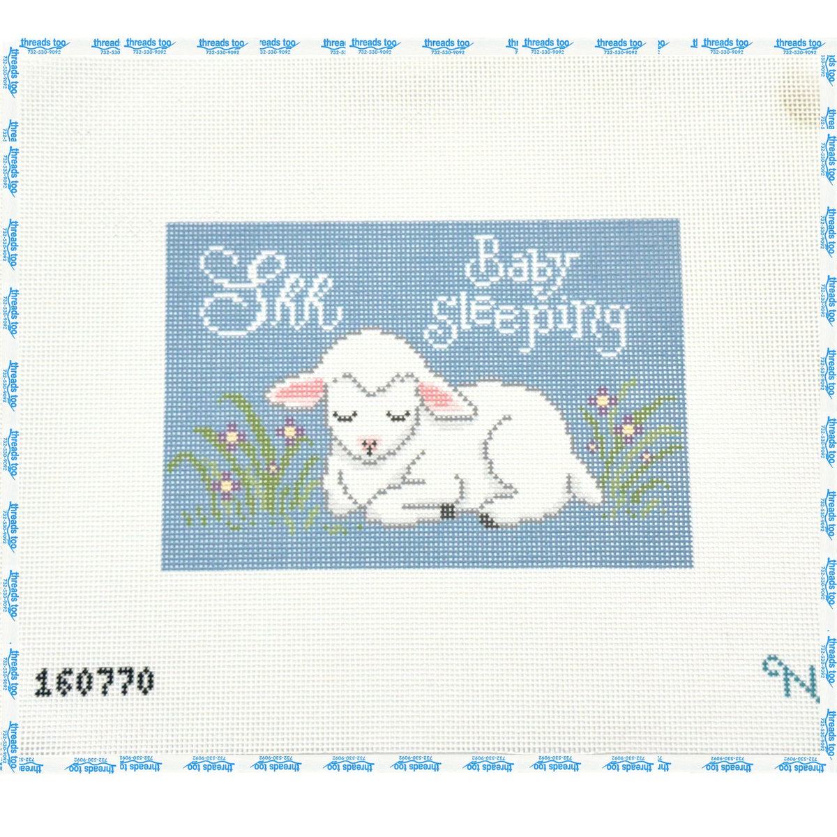 Needlepaint- Sleepy Lamb Blue