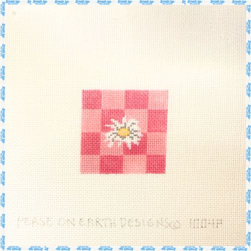 Pink Squares and White Flower