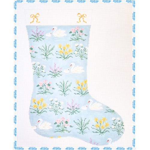 Light Blue Floral Stocking