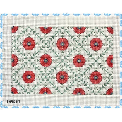Red Poppy Lattice Pillow