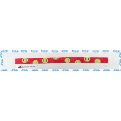 Red and Tennis Ball Dog Collar