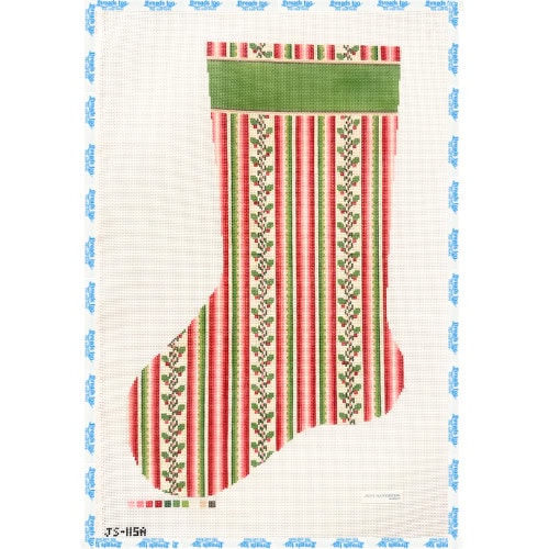 Red & Green Striped Stocking
