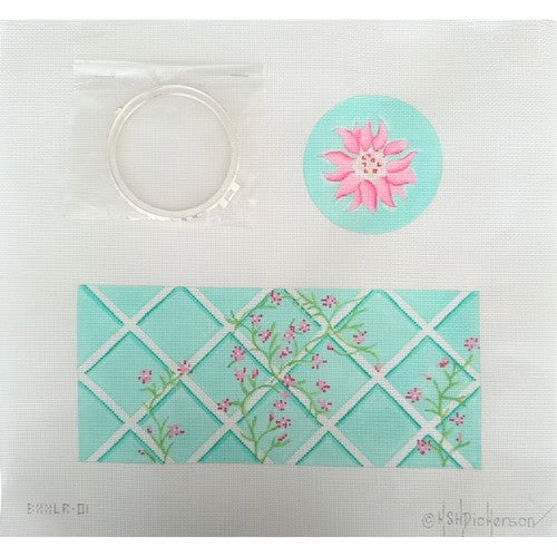Round Garden Trellis and Dahlia Limoges Box