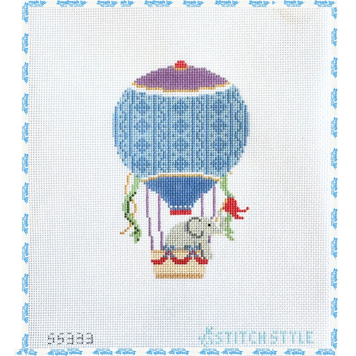 Blue and Purple with Elephant Hot Air Balloon