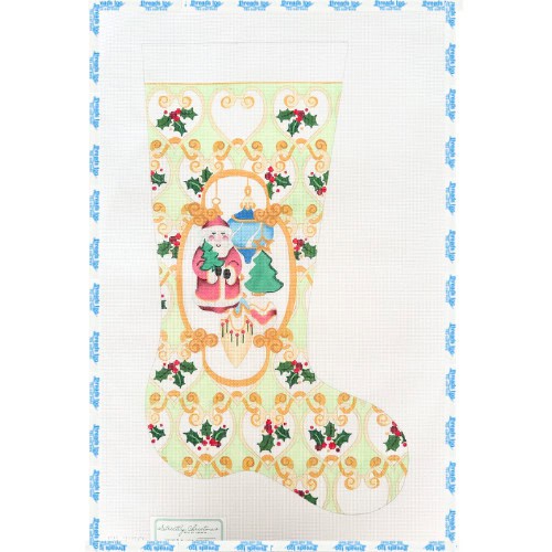 Santa with Ornaments Stocking