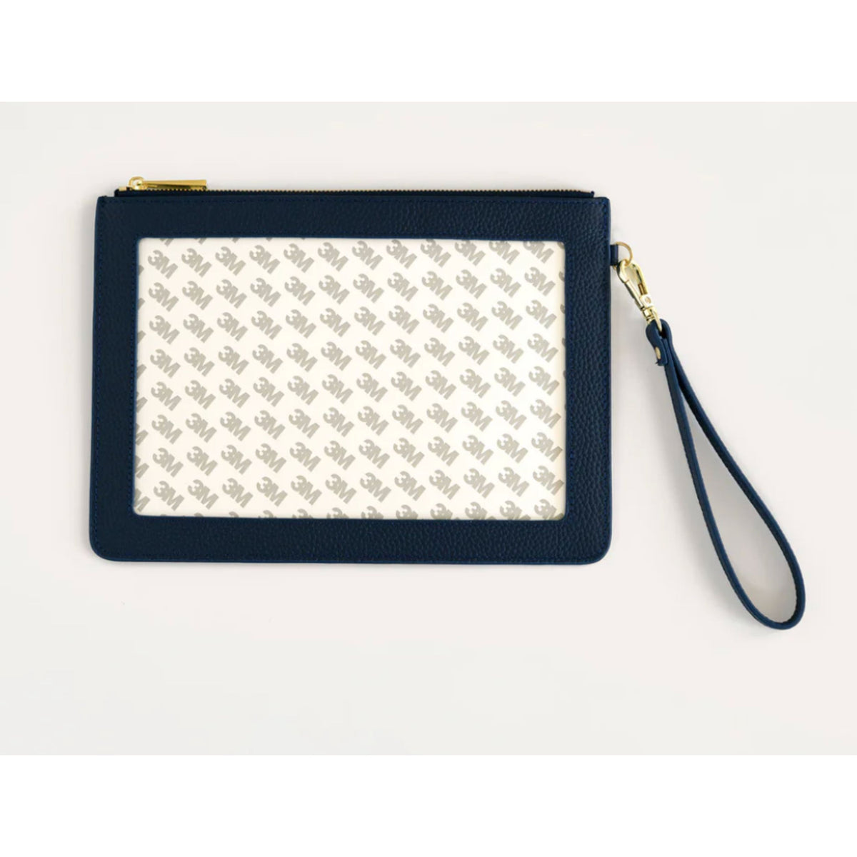 Self Finishing Leather Wristlet in Classic Navy