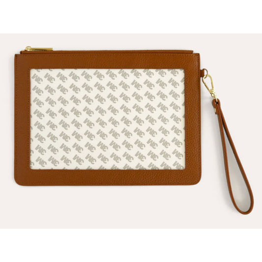 Self Finishing Leather Wristlet in Warm Cognac