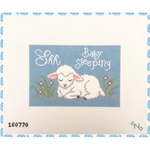 Shh Baby Sleeping Lamb - Blue