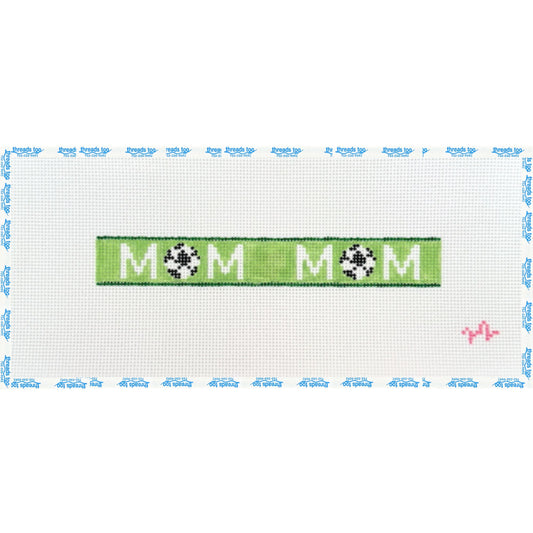 Soccer Mom Key Fob hand-painted needlepoint canvas by Code Thread