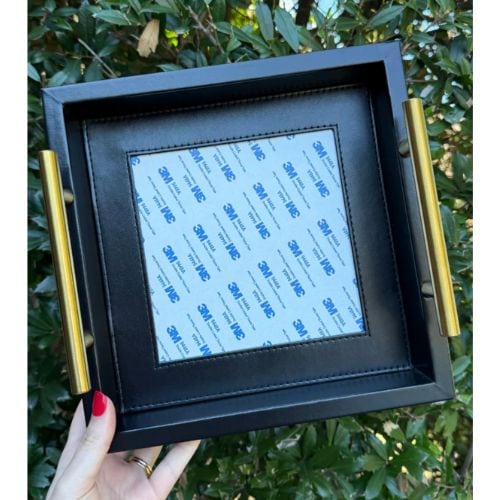 Threaded & Tipsy - Square Leather Self-Finishing Tray Black